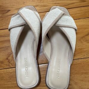 J. McLaughlin Neutral Crossover Slide Sandals